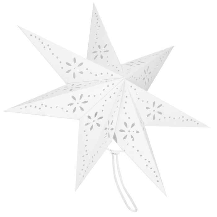 Stea decorativa 3D din hartie ajurata, 50 cm, alba [12]