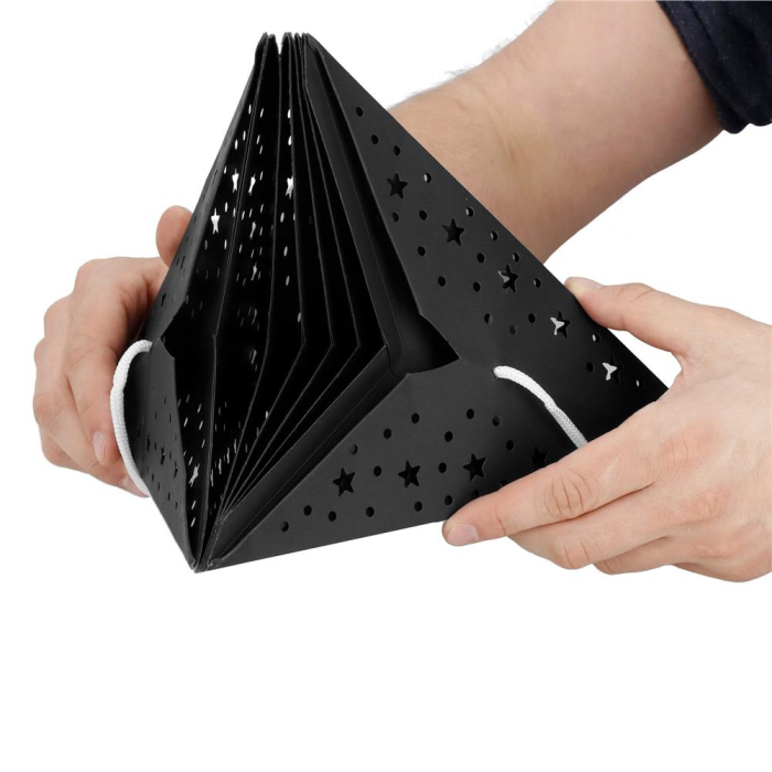 Stea decorativa 3D din hartie ajurata, 50 cm, neagra [7]