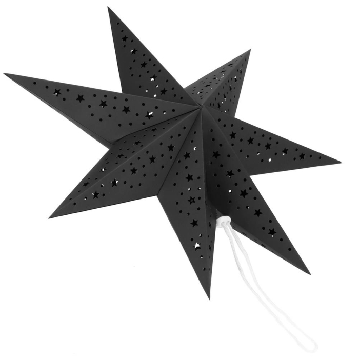 Stea decorativa 3D din hartie ajurata, 50 cm, neagra [11]