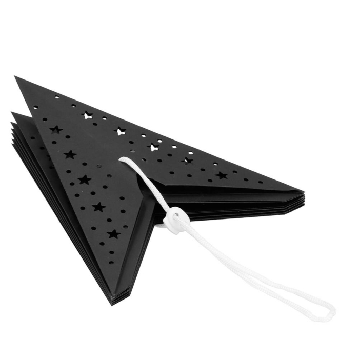 Stea decorativa 3D din hartie ajurata, 50cm, neagra [6]