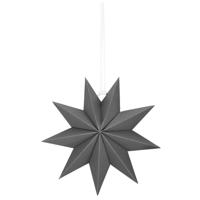 Stea decorativa 3D din hartie, cu 9 colturi, 30 cm, argintie [2]