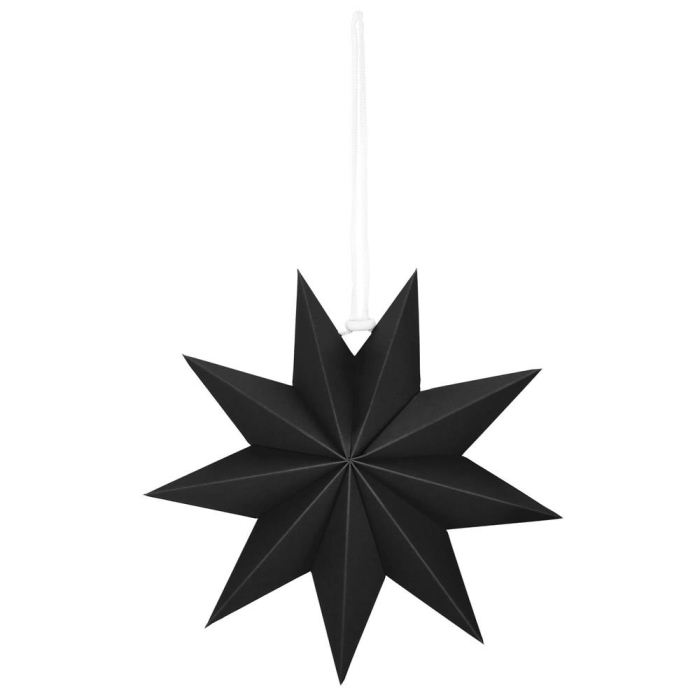 Stea decorativa 3D din hartie, cu 9 colturi, 30 cm, neagra [2]