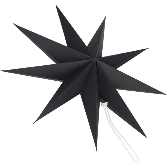 Stea decorativa 3D din hartie, cu 9 colturi, 60 cm, neagra [3]
