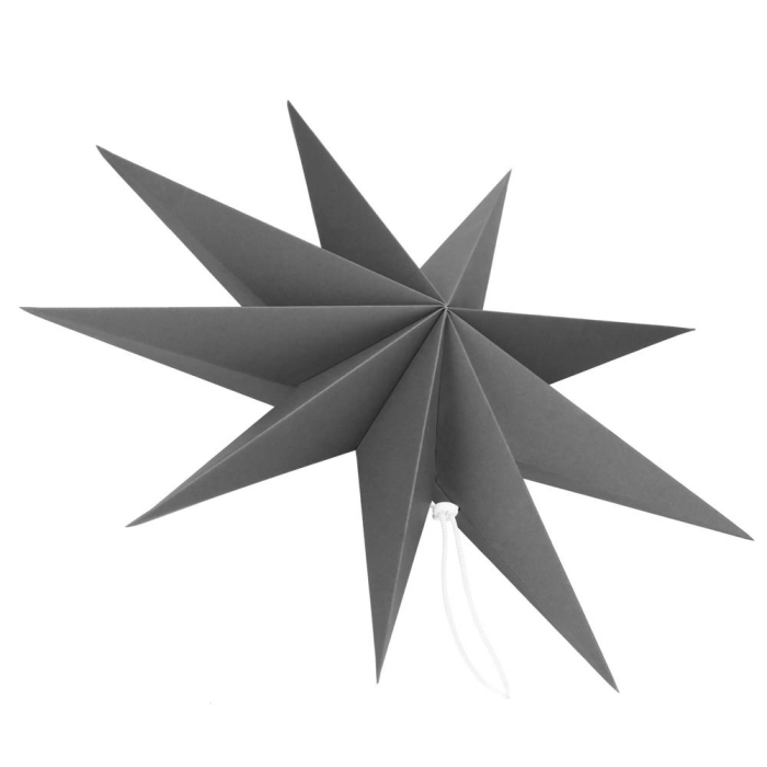 Stea decorativa 3D din hartie, cu 9 colturi, 60cm, argintie [11]