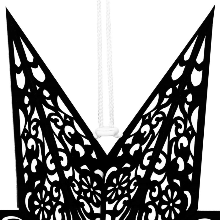 Stea decorativa 3D din hartie si pasla ajurata, 50 cm, neagra [6]