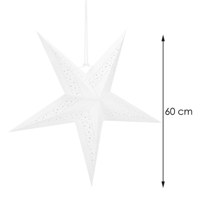 Stea decorativa de Craciun 3D, 5 varfuri, pliabila, 60 cm, alb [7]