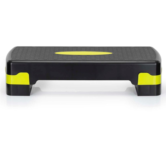 Stepper aerobic ajustabil 2 trepte antiderapant maxim 350 kg, 68x29x15 cm, fitness, negru verde [4]