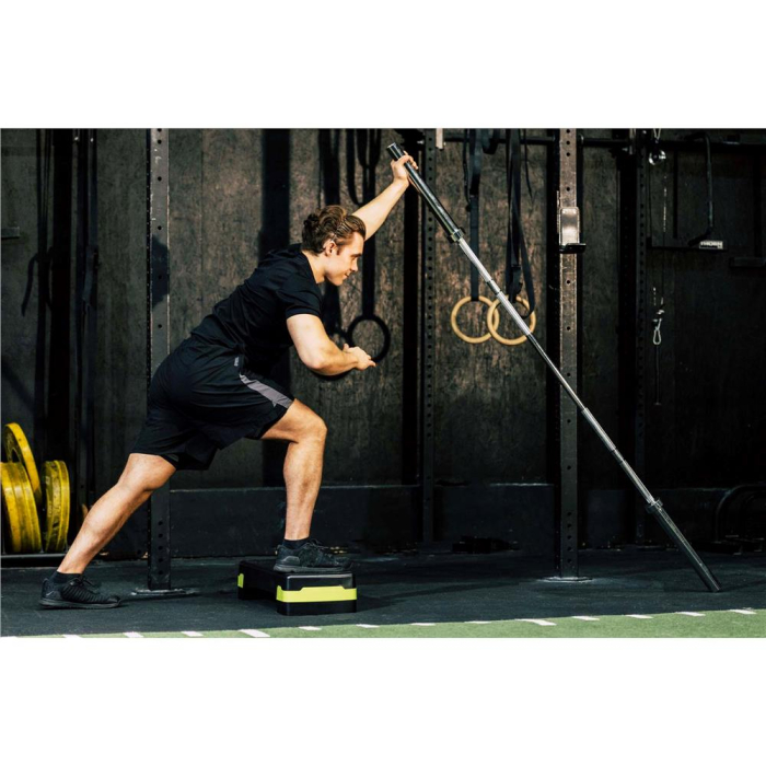 Stepper aerobic ajustabil 2 trepte antiderapant maxim 350 kg, 68x29x15 cm, fitness, negru verde [11]