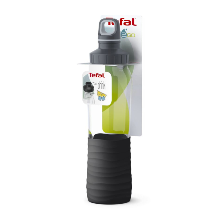 Sticla de apa Drink2GO Waves Tefal N3100110, material sticla, bauturi plate & carbogazoase, 0.7 L, negru [2]