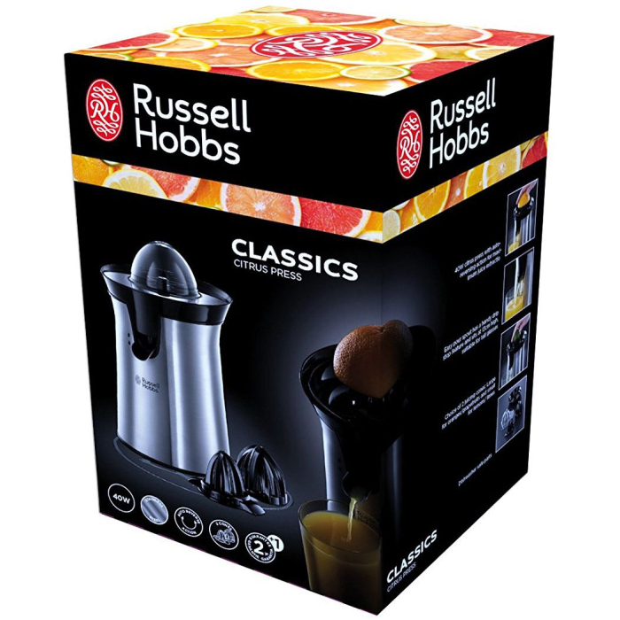Storcator de citrice Russell Hobbs Classics, 2 conuri stoarcere, recipient detasabil, filtru pulpa, design clasic, alb [5]