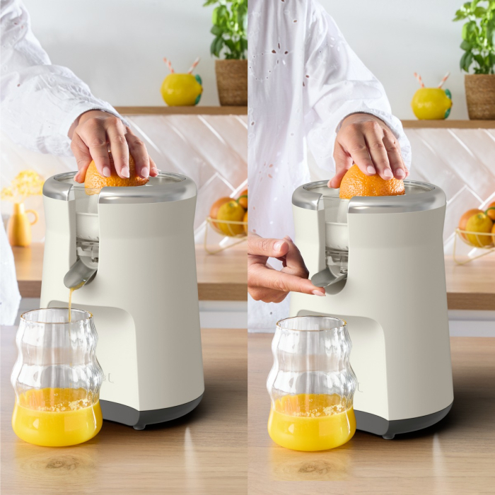 Storcator de citrice Tefal Collection ZP610AE0, 100 W, 1 viteza, capac de protectie, 3 conuri, design retro, crem [4]