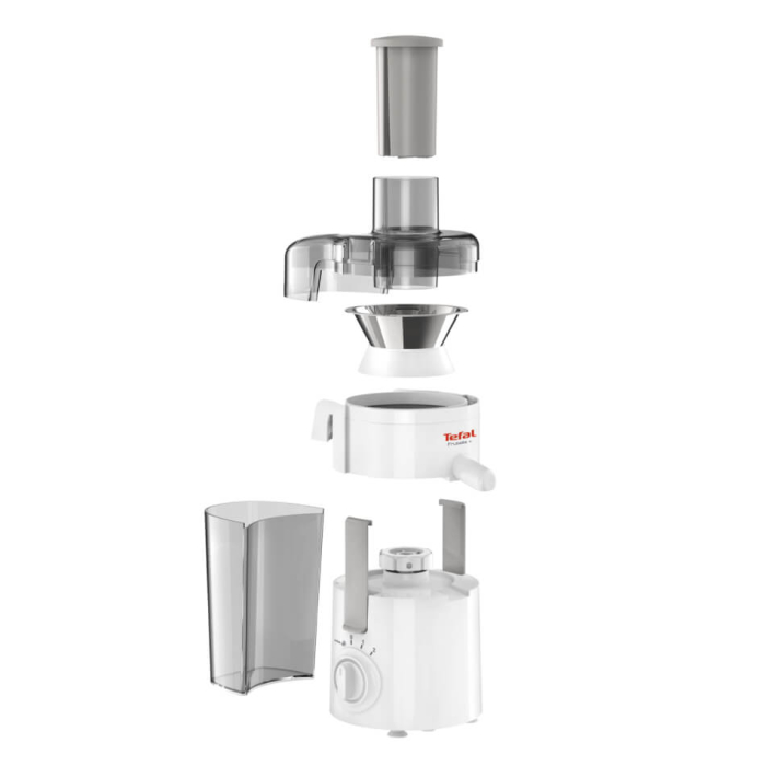 Storcator de fructe si legume Tefal Frutelia+ ZE370138, 350W, 2 viteze, recipient pulpa 0.95L, functie Pulse, alb [2]