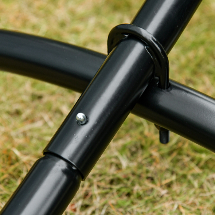  Structura pentru Hamac Universal de 3m, Suport din Metal, 300x90x100cm, Negru [8]