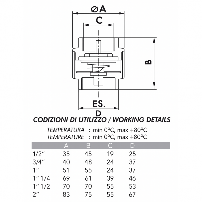 Supapa de sens Remer Rubinetterie Minutery 38020, 2", filet interior, garnitura NBR, alama [2]