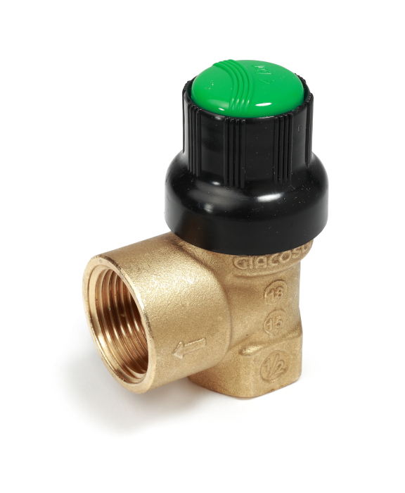 Supapa de siguranta solara Giacomini R140CY006, 4 bar, filet interior 1/2” x  3/4”, pentru instalatii termice si panouri solare, alama [1]
