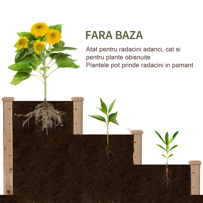  suport 3 rafturi lemn pentru plante, 120x120x56 cm [5]