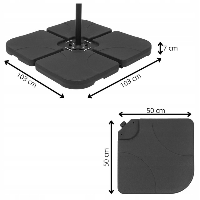 Suport baza umbrela 103x103cm, cu 4 elementi, umplere cu apa sau nisip [5]
