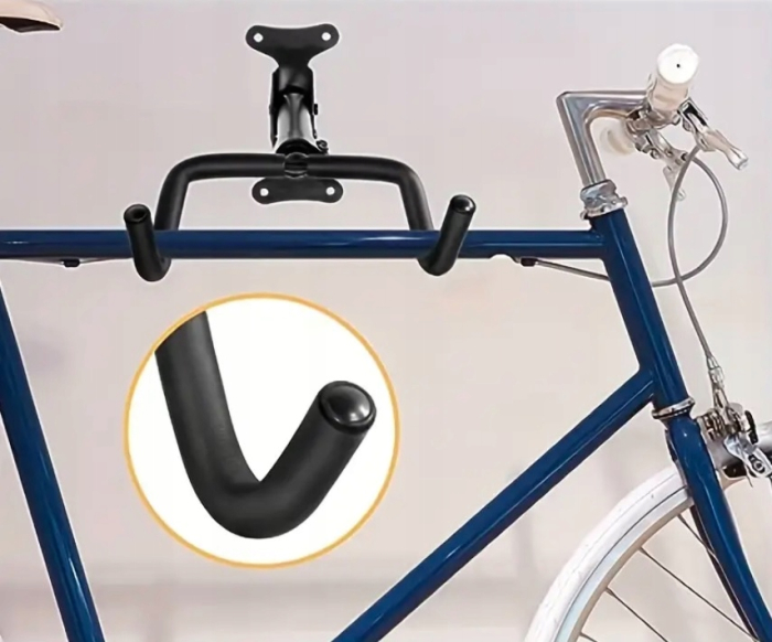 Suport bicicleta pliabil perete unghi reglabil metal compact, 36x26x15 cm, economisire spatiu, negru [7]