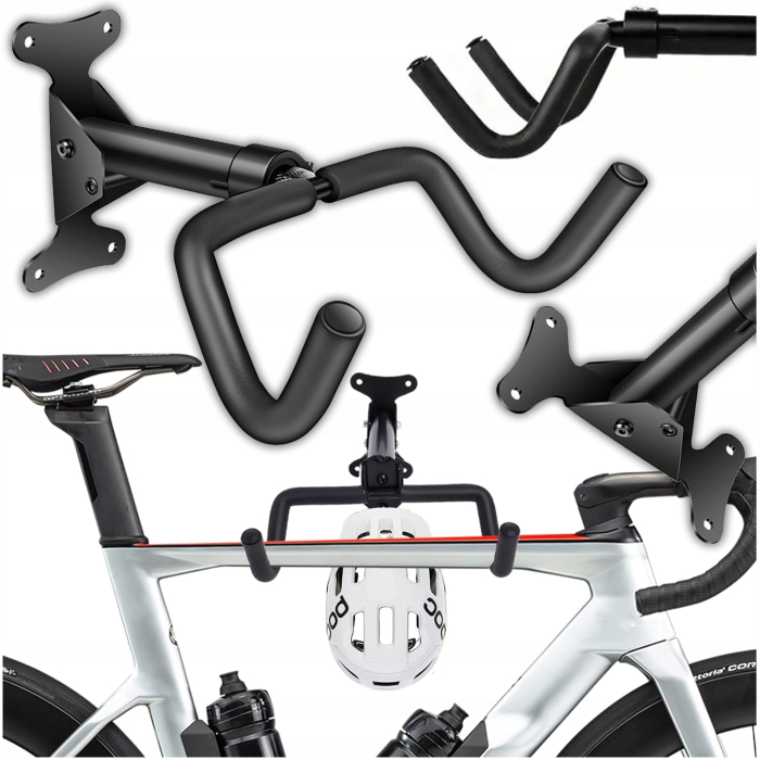 Suport bicicleta pliabil perete unghi reglabil metal compact, 36x26x15 cm, economisire spatiu, negru [2]