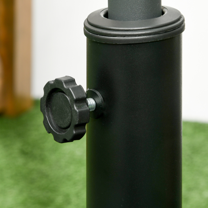  Suport de baza din rasina 19kg pentru umbrela de gradina, Greutati patrate pentru suportul pentru umbrele de exterior de pe piata pentru stalpi de Φ32mm, Φ38mm si Φ48mm, negru [6]