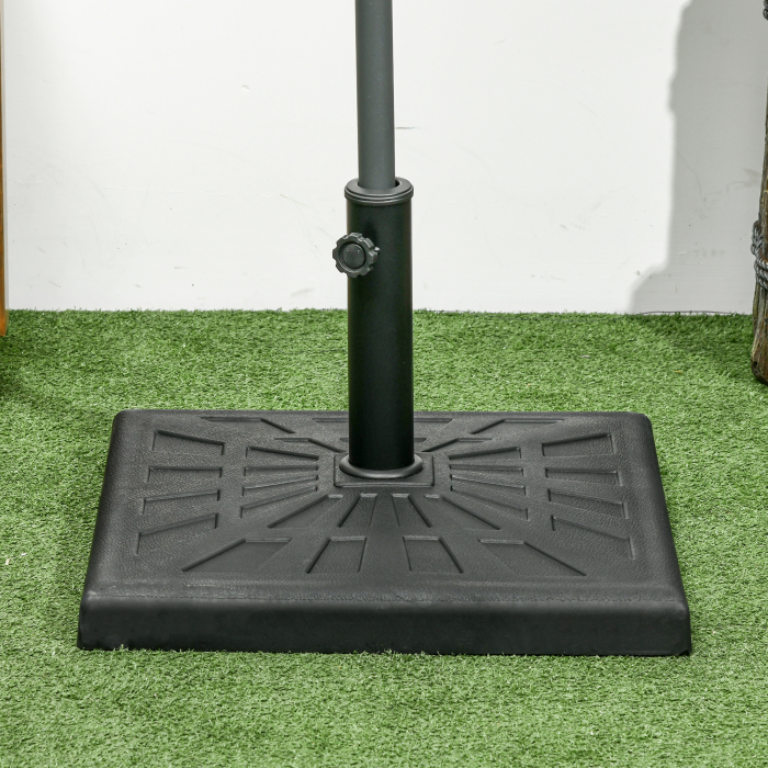  Suport de baza din rasina 19kg pentru umbrela de gradina, Greutati patrate pentru suportul pentru umbrele de exterior de pe piata pentru stalpi de Φ32mm, Φ38mm si Φ48mm, negru [9]