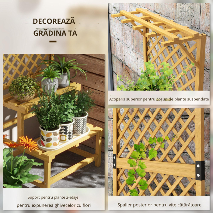  Suport de plante din lemn cu spalier pentru plante [4]