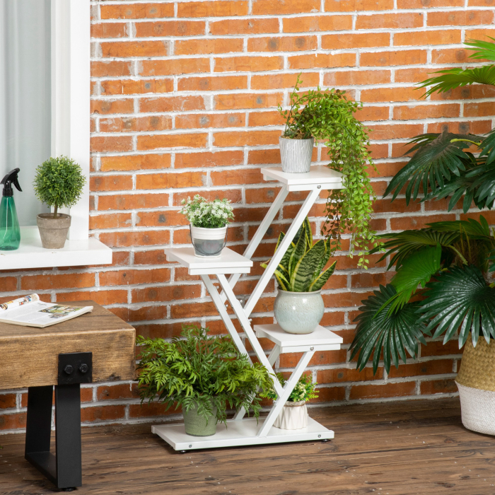  Suport Ghivece Colt - Raft 4 Niveluri pentru Plante, Interior/Exterior [2]