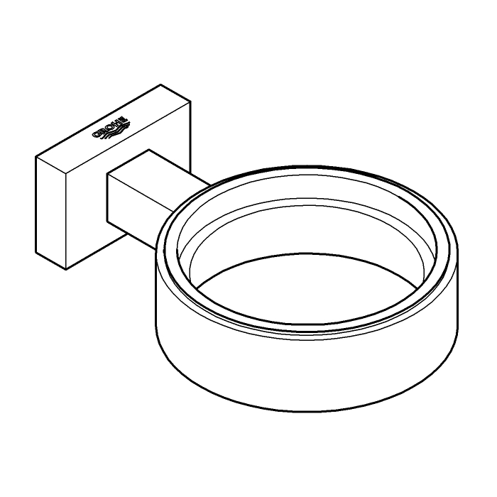 Suport Grohe 40508001, 107 mm, 42 mm, 2 orificii instalare, pe perete, metal, elemente fixare ascunse, Crom [7]