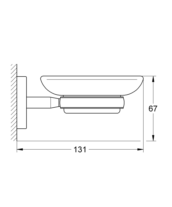 Suport Grohe 40585001, 111 mm, 54 mm, 2 orificii instalare, pe perete, metal, elemente fixare ascunse, Crom [6]