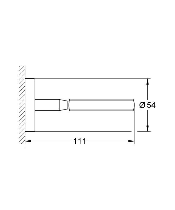 Suport Grohe 40585001, 111 mm, 54 mm, 2 orificii instalare, pe perete, metal, elemente fixare ascunse, Crom [5]