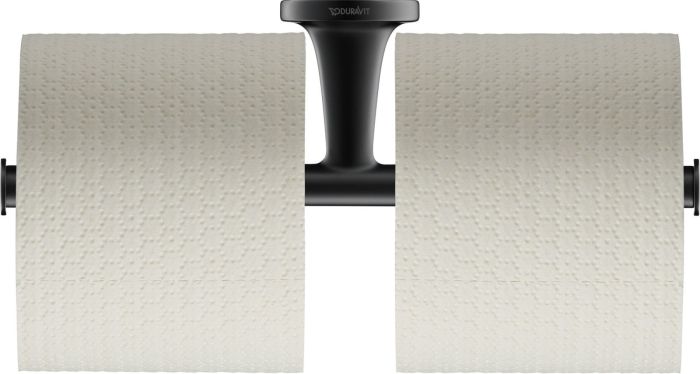 Suport hartie Duravit 0099384600, igienica Starck T, tip instalare pe perete, numar role hartie 2, negru [3]