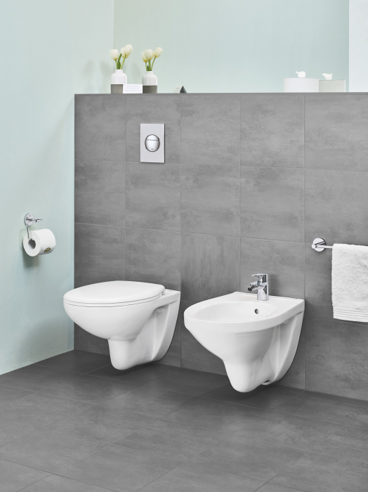 Suport hartie Grohe 40457001, igienica Bau Cosmopolitan, tip instalare pe perete, numar orificii instalare 2, crom [3]