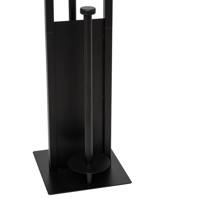 Suport hartie igienica 5Five Glass cu rezerva si perie, otel, 28x18x62 cm, negru [3]