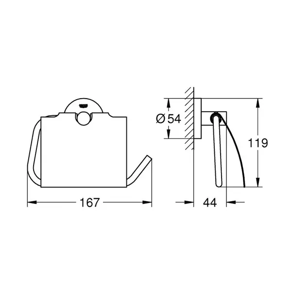 Suport hartie igienica cu aparatoare Grohe Essentials auriu lucios Cool Sunrise [3]