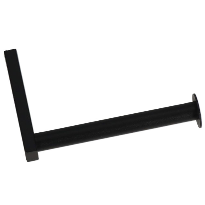 Suport hartie igienica din otel cu sertar depozitare, sistem montare inclus, 22cm, negru bej [11]