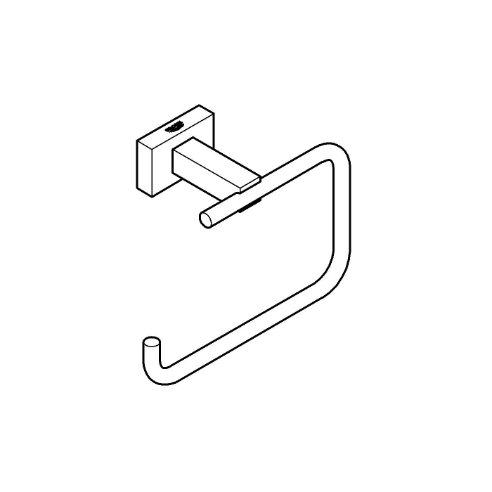 Suport hartie igienica Grohe 40507DC1, Essentials Cube, pe perete, metal, mat, otel satinat [5]