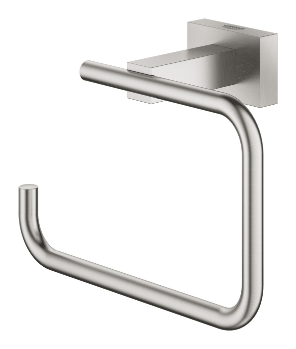 Suport hartie igienica Grohe 40507DC1, Essentials Cube, pe perete, metal, mat, otel satinat [2]