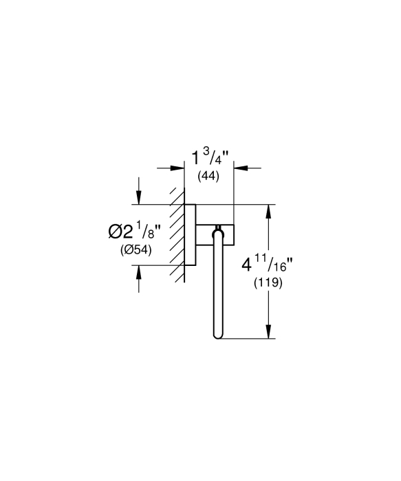 Suport hartie igienica Grohe 40689A01, Essentials, o rola, montare pe perete, pivotanta, elemente fixare ascunse [2]