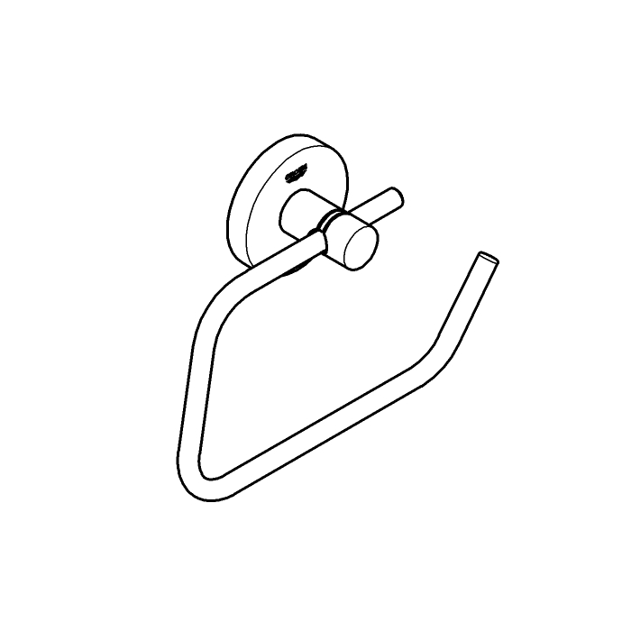 Suport hartie igienica Grohe 40689A01, Essentials, o rola, montare pe perete, pivotanta, elemente fixare ascunse [3]
