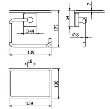 Suport hartie igienica Kludi Vela, pe perete, etajera, metal, crom, 2597105 [2]