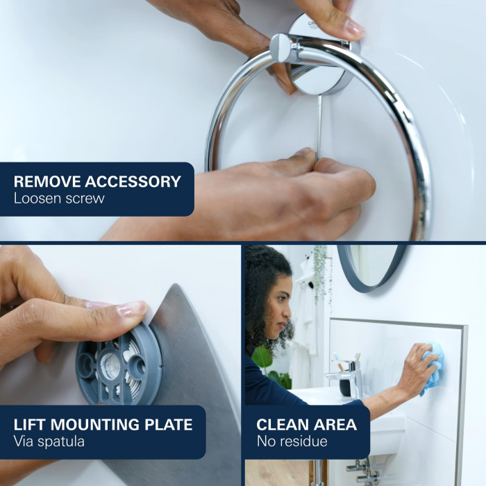 Suport hartie WC Grohe 41179AL0, Start, aparente, capac, metal, mat, grafit [7]