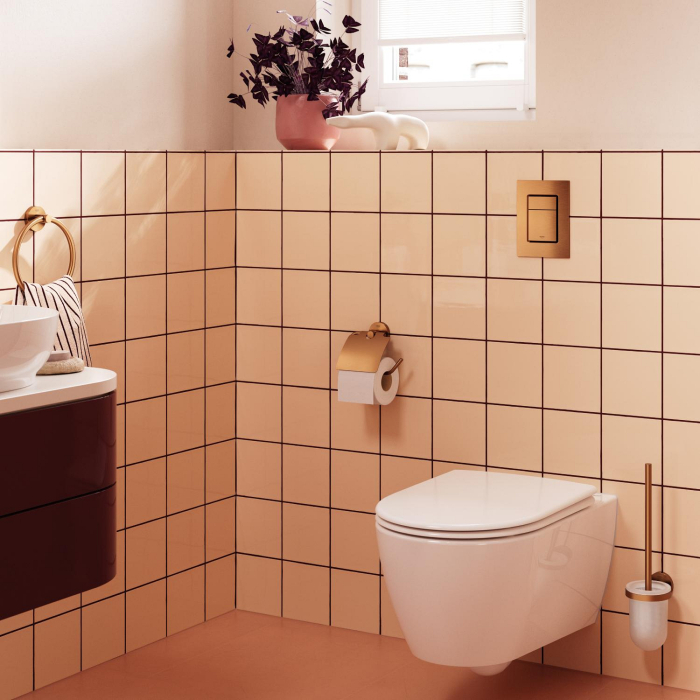 Suport hartie WC Grohe 41179DL0, 167 mm, 119 mm, 1 role hartie, 2 orificii instalare, pivotanta, Cupru [2]