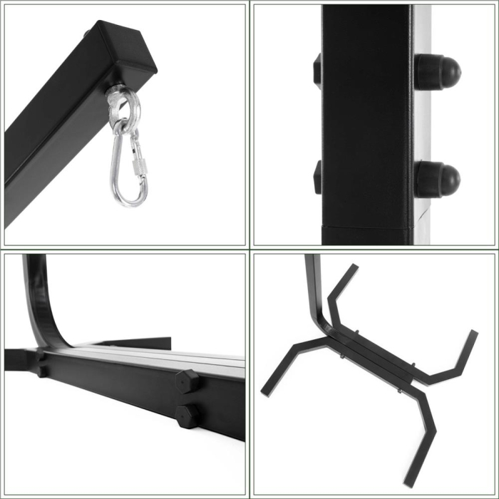 Suport leagan tip cuib sau hamac suspendat, cadru otel, maxim 180 kg, 92x92x205 cm, negru [18]
