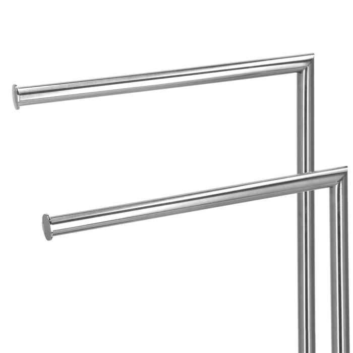 Suport prosoape baie metalic 2 brate, baza antiderapanta, finisaj cromat lucios, inaltime 80 cm, argintiu [8]