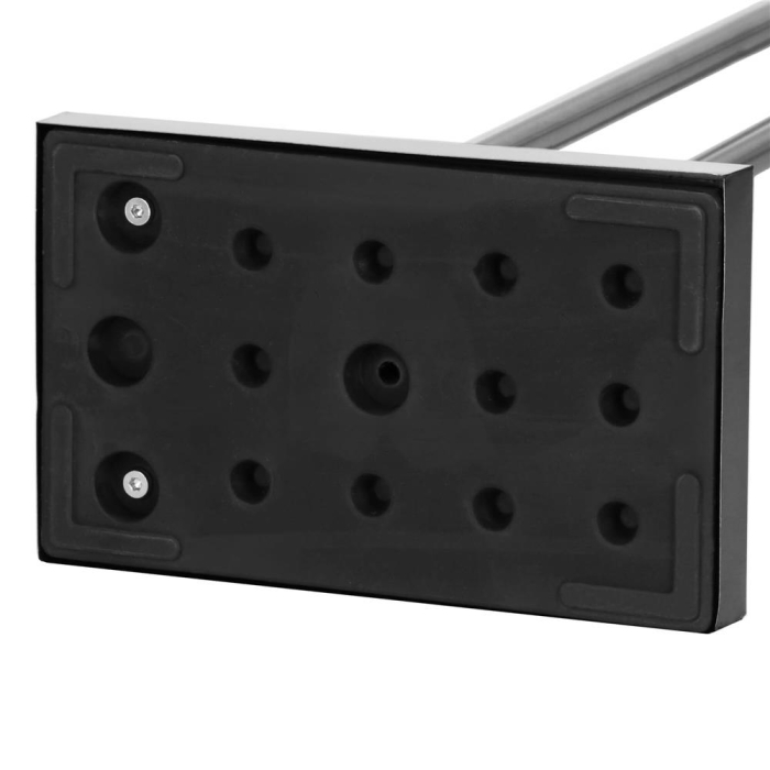 Suport prosoape baie metalic 2 brate, baza antiderapanta, finisaj cromat lucios, inaltime 80 cm, argintiu [10]