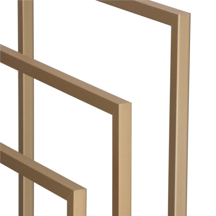 Suport prosoape baie metalic 3 brate verticale, profil patrat, finisaj mat, inaltime 86/76/66 cm, auriu [9]