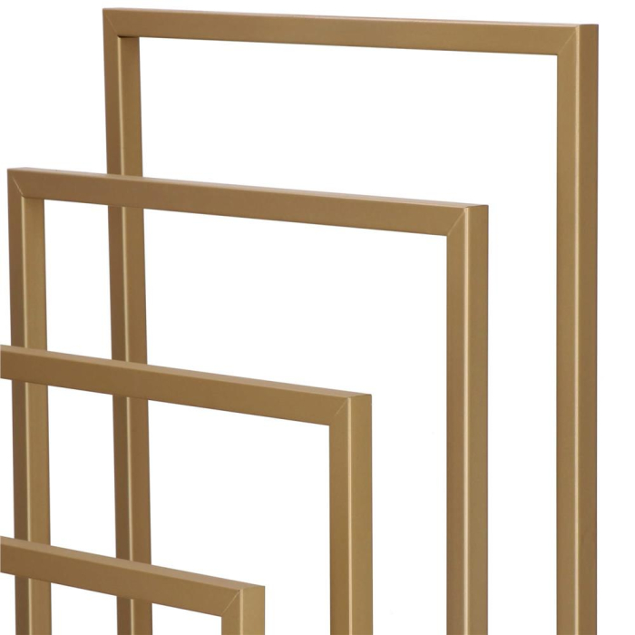 Suport metalic de baie pentru prosoape, cu 4 standuri, 96 cm, auriu mat [10]
