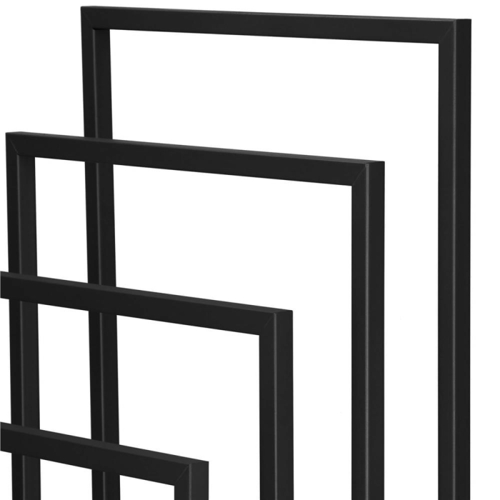Suport prosoape baie metalic 4 brate verticale, profil patrat, finisaj mat, inaltime 96/86/76/66 cm, negru [8]
