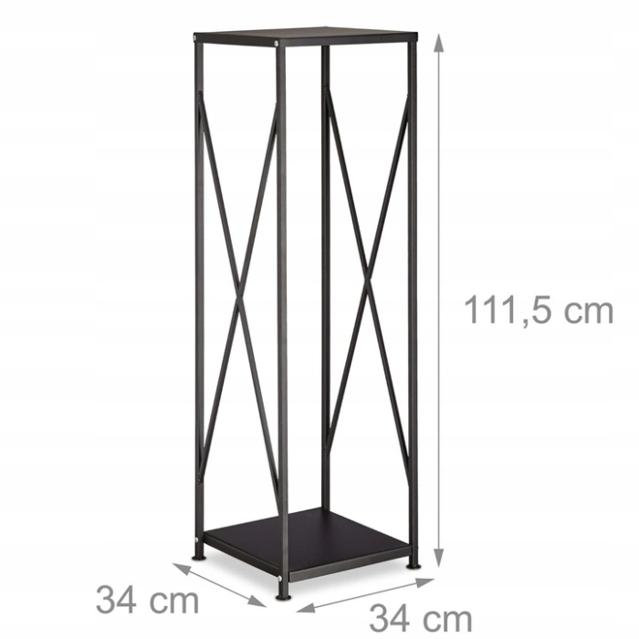 Suport metalic pentru lemne 34x34x111 cm, capacitate mare, negru [6]