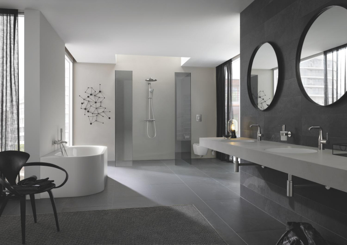 Suport pahar/dozator Grohe 40369DC1, Essentials, pe perete, metal, mat, otel satinat [4]
